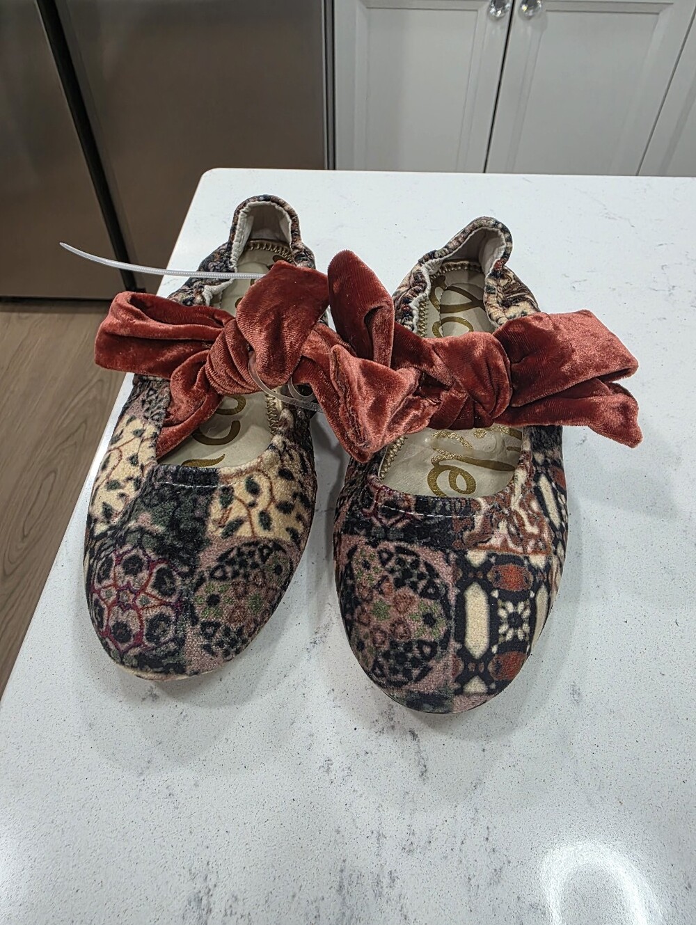 Sam Edelman Kids Mary Jane Ballet Flats Velvet Sz 2